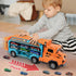 3-5 4-8,Foldable Sets 2.8-Ft 6 3 4 5 6 7 8+ Toddler Car Truck Toys,Car Carrier Truck Toy for Kids Age Car Track