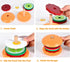 Wooden Burger Sandwich Stacking Toys - Play Food Toy for Toddlers, Montessori Educational Toy for 3 Year Olds