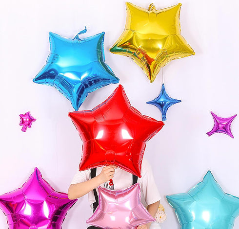 KALOR 18 Inch Red Star Mylar Balloons, 10 Pcs Star Shape Foil Balloons for Wedding, Baby Shower, Birthday Party