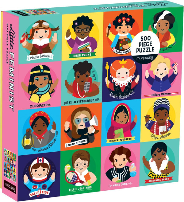 Mudpuppy Little Feminist 500 Piece Jigsaw Puzzle for Kids and Adults, Celebrates Women with Colorful Illustrated
