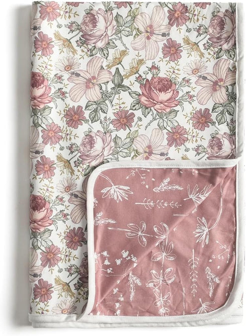 Little Jump Stretchy Jersey Knit Swaddle Blankets, Premium Cotton Floral Baby Blanket,Soft Baby Quilt for Baby Girls and Toddlers(Vintage Floral) by Little Jump
