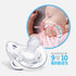 Chicco PhysioForma 100% Soft Silicone One Piece Pacifier for Babies Aged 0-6 Months | BPA & Latex Free | Reusable Sterilizing Case | Clear, 4pk