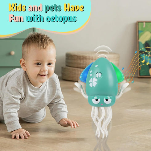 3 6 9 12 1 2 3 Dancing Octopus Baby Toy, Music & Interactive Sensory Toys for Month & Year Old Boy Girl, Crawling