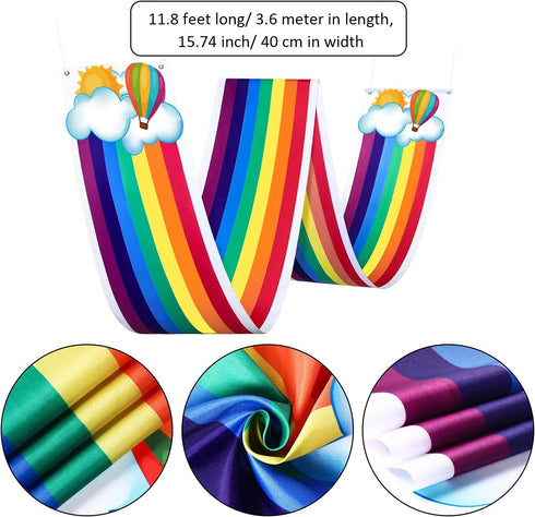 Blulu 1 Pc Rainbow Ceiling Decorations, Hanging Bunting for Birthday Party, Classroom, Daycare, Nursery School