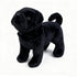 TUKVESZE Black Pug Dog Stuffed Animal, 12 inch Pug Dog Plush Toy Lifelike