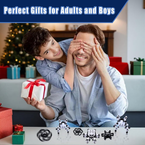8-12 Transformable Fidget Spinners Toys for Adults and Kids,Cool Fingertip Gyros,Sensory Toys for Teens Boys Age ADHD