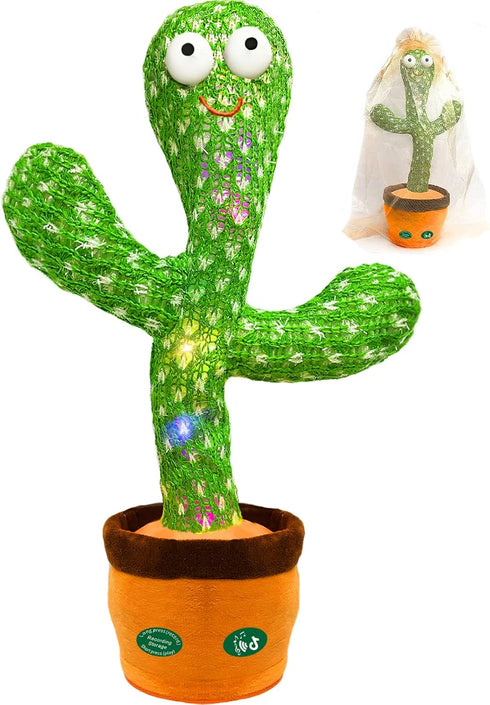Talking Cactus Toy, Volume Adjustment Dancing Cactus, Mimicking Toy, Light Up Baby Toy, Funny Gift for Boys Girls 0-3