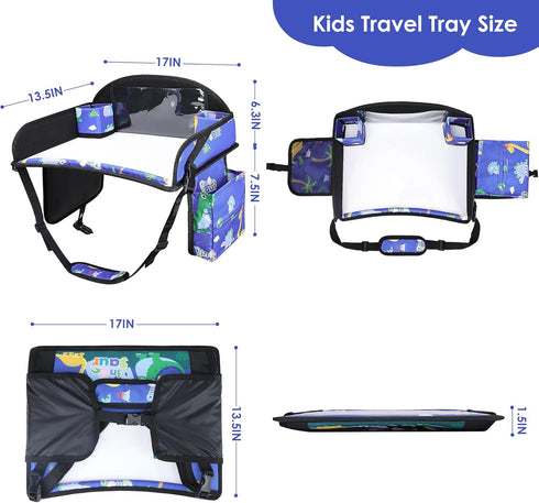 Kids Travel Tray for Airplane - Toddler Car Seat Table Tray, Road Trip Essentials for Boys & Girls, Carseat Lap Desk