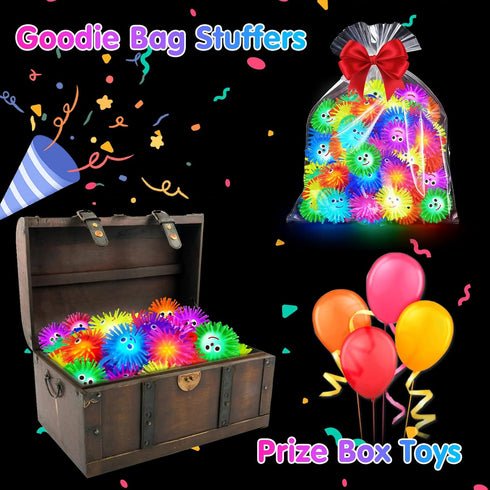 18 8-12 PCS LED Puffer Balls Light Up Party Favors for Kids Goodie Bags Stuffers Classroom Treasure Box Prizes Bulk