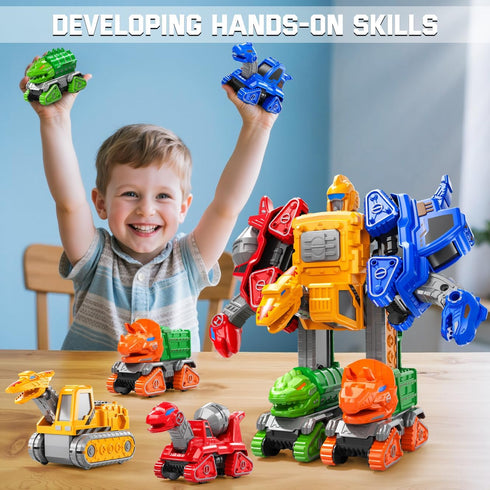 Novaluki Set 6 1 3-5, 3 4 5 6 7 8 Transforming Robot Toys Construction Trucks, Dinosaur Vehicles in Transform Robot