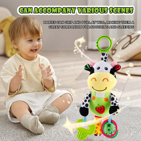 Interactive 3D Teethers Musical Baby Toy, Plush Stroller Hanging Doll for Infants, Soft Toys with Multi-Sensory Features