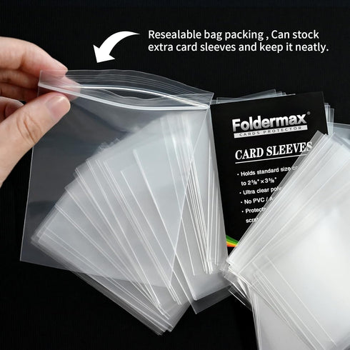 200 Count, Foldermax Clear Penny Card Sleeves Card Protectors Sleeves for Baseball Cards, Game Cards and Trading Cards