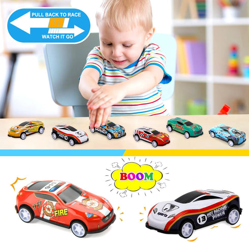 28 Siwarm pcs Pull Back Cars Toys for Kids, Party Favors Treasure Box for Classroom Prizes Mini Vehicles Race Cars Toys