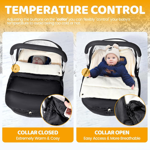 Orzbow Baby Car Seat Cover, Universal Winter Car Seat Cover with Adjustable Collar, Waterproof Carseat Covers Baby