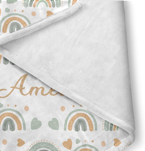 Set 3 Set Color07 Custom Baby Crib Bedding - Rainbow Nursery Bedding Piece with Personalized Name Design - Soft Chic