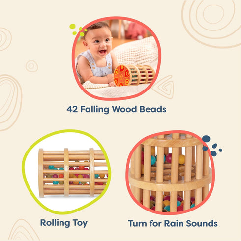 B. toys A-Maze Rain Rush Dexterity Toy - Crawling Rolling Tower for Toddlers