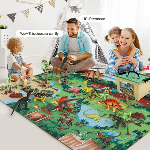 Figures,12 Playset FRUSE Jurassic Dinosaur Toys PCS Realistic Large Dinosaur Figurines with Jumbo Play Mat