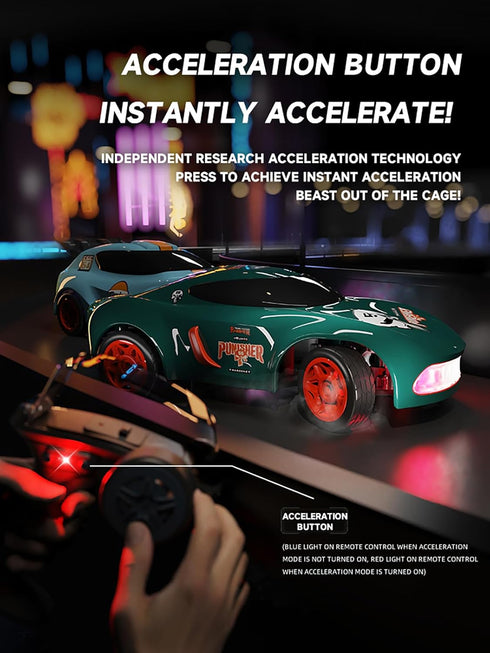 1/64 ANTSIR Mini RC Drift Car for Adults, Desktop Drift Car with Colorful Lights, Desk Remote Control Cars for Race