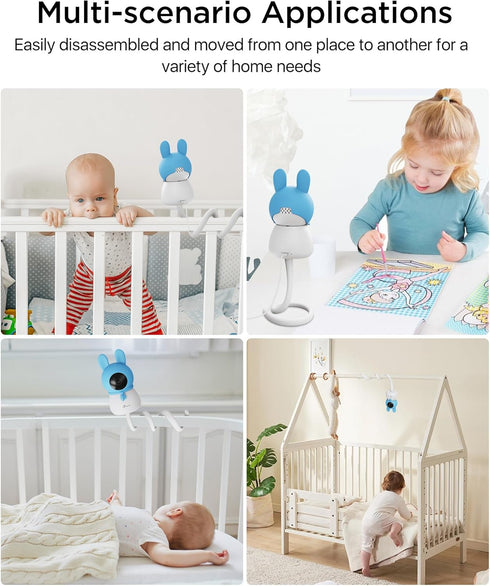 Smart Baby Monitor Mount, 17 Inch Flexible Twist Baby Camera Mount for 1/4 Threaded Hole Cameras, Portable.