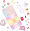 Glitter Girls Sleepover Party & Backpack Set - Tie-Dye Sleeping Bag, Rainbow Pillow, Pizza Play Food, 14-inch Doll