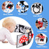 Black and White High Contrast Toys for Baby - Infant Tummy Time Soft Book, Sensory Musical Toy for Brain Development