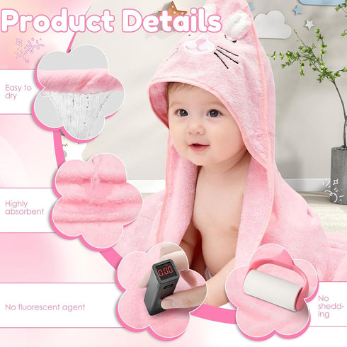 kjcbkcb 15 Set 5 10 Pcs Baby Bath Towel Soft and Absorbent Includes Hooded Baby Towels and Washcloths for Kids