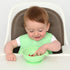 PrimaStella Unbreakable Silicone Non-Slip Bowl and Chew Spoon Set for Babies and Toddlers (Green)