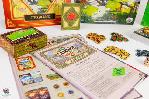 Cozy 8+, 1-6 30 Asmodee Stickerville Board Game - Narrative Strategy Game of Village Building & Storytelling
