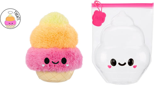 Fluffie Stuffiez Ice Cream Small Collectible Plush, Surprise Reveal Unboxing, Huggable ASMR Fidget DIY