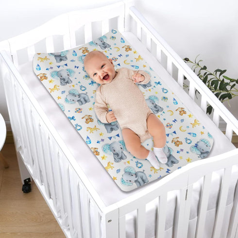 Cute Elephant Changing Pad Covers, Soft Breathable Stretchy Snug Fitted Diaper Change Table Pad Mats Covers 32''x16''