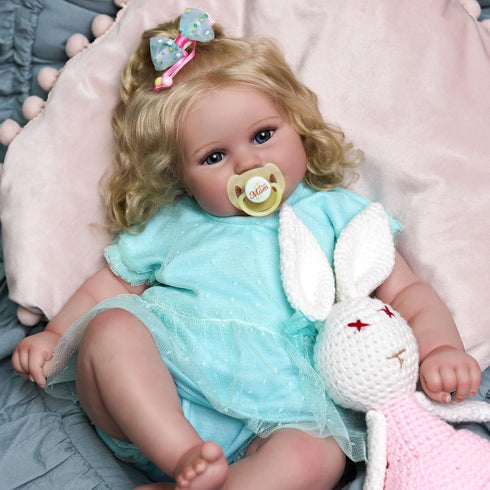 JIZHI Lifelike Reborn Baby Dolls - 20-Inch Realistic Newborn Adorable Playful Dolls with Feeding Kit & Gift Box