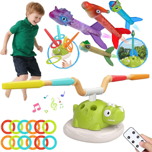 Kslavagcnt Indoor Outdoor Games for Kids, 3 in 1 Musical Jump, Ring Toss
