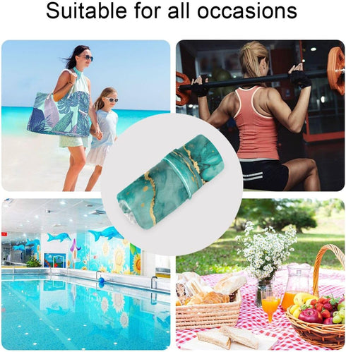 Haskirky 2 Abstract Marble Turquoise Pcs Cloth Diaper Wet Dry Bags,Waterproof and Washable Bag for Travel Reusable Wet