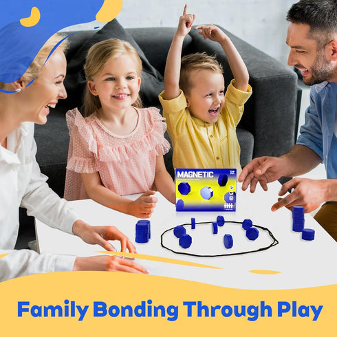 aikkmzy 24 Magnetic Chess Game with Stones, Piece Magnet Game with String for Kids & Adults, Puzzle Strategy Board