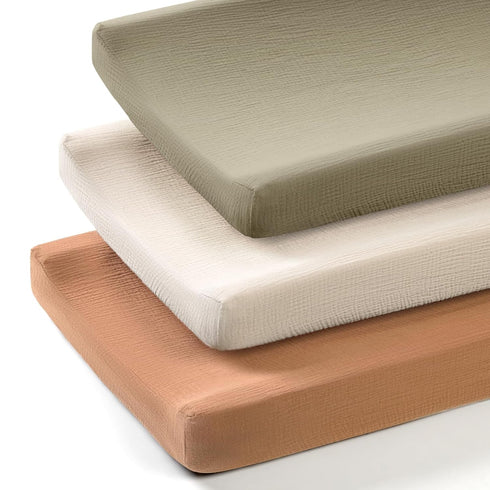 lulumoon Muslin Changing Pad Cover: Baby Diaper Changing Table Pad Cover -