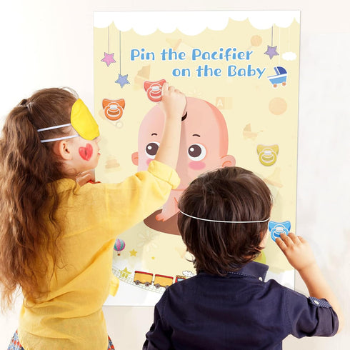 72 Hxezoc Pin The Pacifier On The Baby Game Large Baby Poster Party Games For Baby Shower Party Decorations Kids