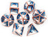 Haxtec Metal DND Dice Set, Copper Blue White D&D Dice with Leather Bag for Dungeons and Dragons RPG