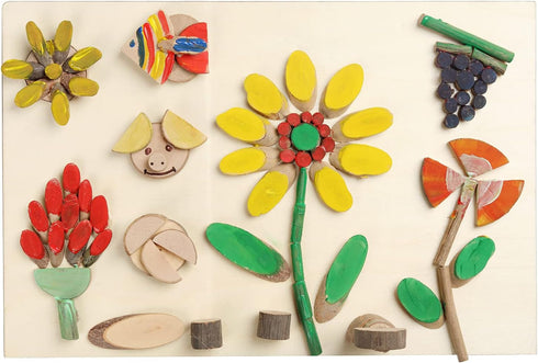 5-10 Playset 250 Pcs/19.5X13X3.5cm LAZACA Wood Craft Kits DIY for Kids Ages Wooden Art Paint Bulk Crafts Garden Loose