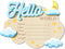 Yezirzax Baby Announcement Sign, 6.1 4.72 Inch Cloud Shape Wooden Hello World Newborn