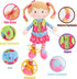 Sugar Snap Plush Learn to Dress Doll for Toddlers - 15" - Montessori Gift for 2 Year Old Girl