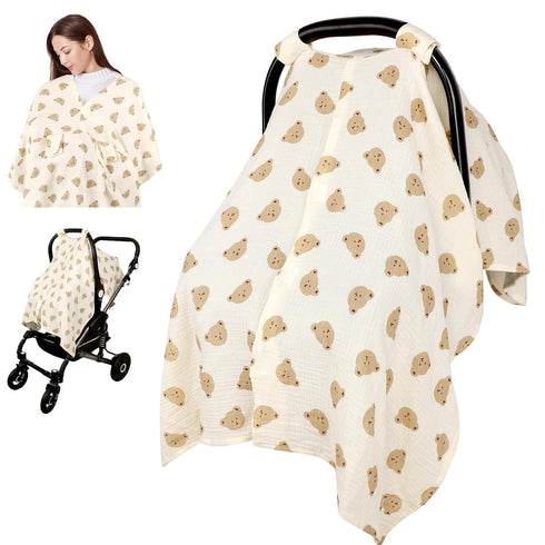 Car Seat Cover Baby Girls Boys, Summer Cotton Baby Car Seat Cover