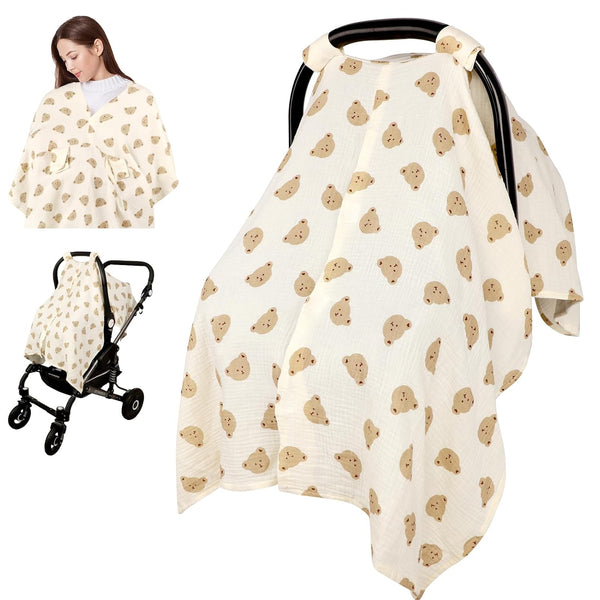 Car Seat Cover Baby Girls Boys, Summer Cotton Baby Car Seat Cover