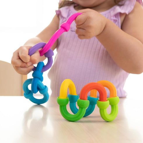Set 3 12 Fat Brain Toys Plip Links, Silicone Building Toys for Creative Play, Creative Construction Play