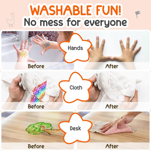 12 3-8 TinyGeeks Twistable Crayons - Non Toxic, Washable Crayons for Toddlers, Kids Ages - Easy To Hold - Perfect