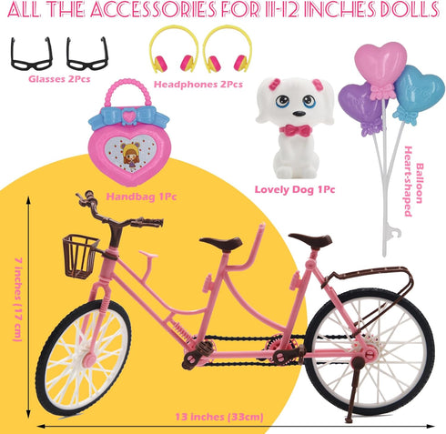 EuTengHao 30Pcs Doll Clothes and Accessories, 12 Inch Boy and Girl Dolls, Includes 12 Set Wear Clothes