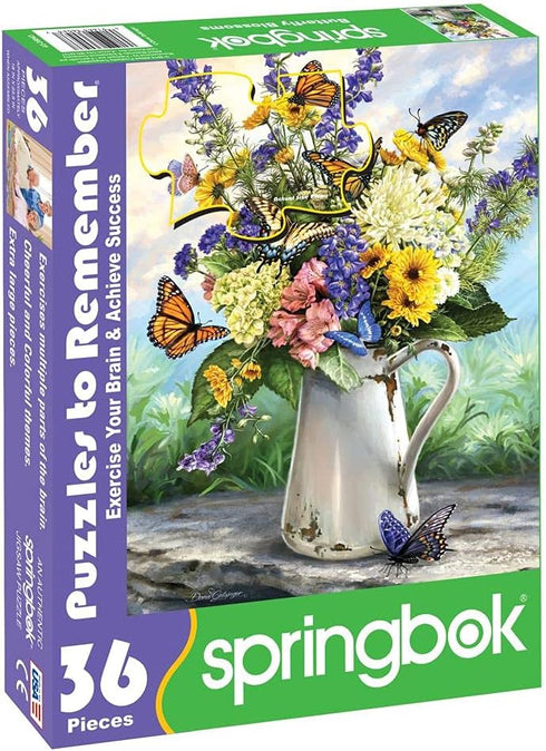Springbok Puzzle to Remember - Alzheimer & Dementia Activity - 36 Piece Jigsaw Puzzle Butterfly Blossom