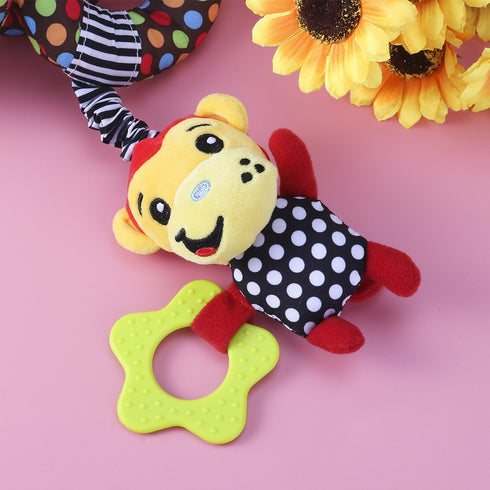 TOYMYTOY Car Seat Stroller Toys - Kid Baby Spiral Bed Stroller Toy Monkey Elephant Educational Plush Hanging Toys