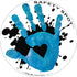 Magnet - Kids Handprint for Car Parking Lot Safety - WHITE with Black Splat Background