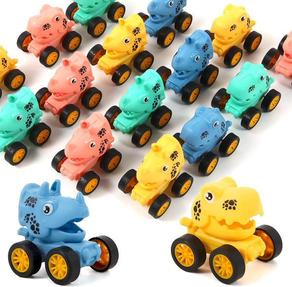 18Pcs Dinosaur Pull Back Cars Set for Kids, Mini Racing Vehicles Toys, Party Favors, Goodie Bag Stuffers