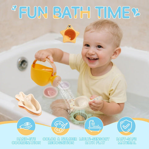 1-3, 16PCS 2-4 6-12-18 1+ Baby Bath Toys for Kids Ages Mold Free Bath Toys for Toddler & Babies Months Bath Cups